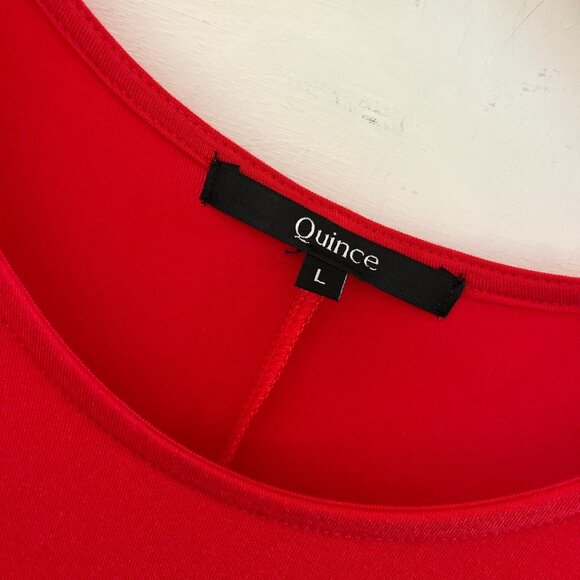 Quince Woman's Red Stretch Tencel/Spandex Light-Weight Midi Dress Sz Lr - Picture 3 of 8